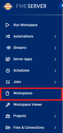 Workspaces menu item